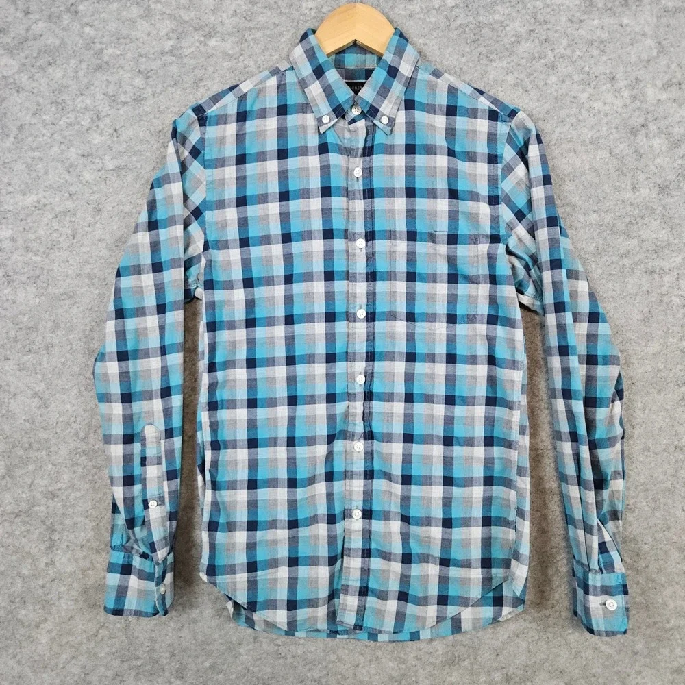 J Crew Men's Plaid/Checked Shirt Size XS 100% Cotton‎ Preppy Church Academia